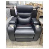 Leather look home theater seating with usb port