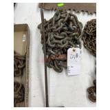 15ft chain w/ 2 hooks & hay hook