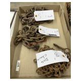 Flat of 5ft chain w/ 1 hook & 8ft dog chain