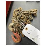 5ft chain w/ 2 hooks