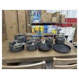 15 piece tramontina cookware set-used