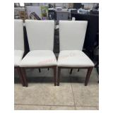 2 upholstered wood leg dining chairs