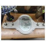 Accent Mirror with 4 coat hooks