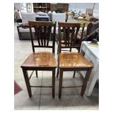 2 Oak Bar Stools