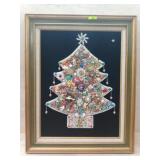 APPROX 24" X 30"  FRAMED  CHRISTMAS TREE OF