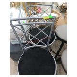 2 New Black and Siver swivel bar stools