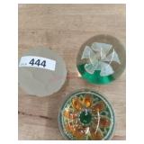 1 LOT - 3 PCS -  PAPERWEIGHTS - FROSTED HEXAGON
