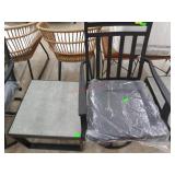 New Black patio table and swivel chair