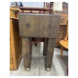 Solid wood rolling butcher block. Heavy-you must