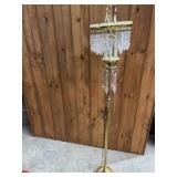 APPROX 62" H FLOOR LAMP  - GOLD W/CRYSTAL PRISMS