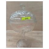 APPROX 14" H CLEAR ORNATE COMPOTE