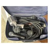 CHARCOAL GRAY BAG W/6 MICROPHONES AND CORDS