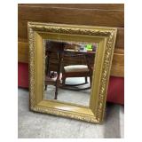 Wooden gold tone mirror 30x25