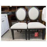 2 Coastal white dining room chairs