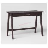 Paulo wood writing desk with drawer espresso