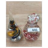 1 LOT - 2 PCS - CLASS TEAR DROP W/MULTI COLOR