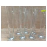 1 LOT -  7 CLEAR PILSNER GLASSES