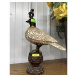 17" Vintage Quail Perched bird