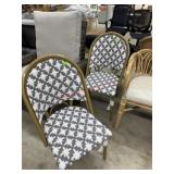 2 new louna bamboo outdoor bistro chairs, msrp