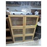 3 shelf 6 glass panel organizer. Needs assembly