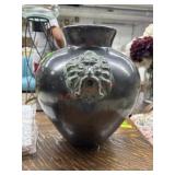 Porcelain lion head planter