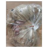 1LOT - 2  TAN TEDDY BEARS WI/LAVENDER BOWS