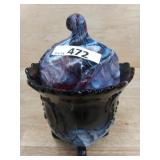 IMPERIAL GLASS - COVERED FOOTED CANDY DISH -