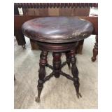 Antique claw foot ball adjustable stool