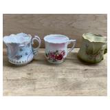 1 OT - 3 PCS - MU STACHE MUGS - 1 WITH HORSES, I