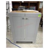 32" X 24" X 18" GRAY DOUBLE DOOR VANITY BASE