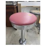 25" CHROME/MAUVE VINYL SEAT SODA BAR STOOL