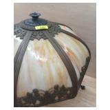 APPROX 27" TALL STAINED GLASS COPPER  AND METAL