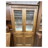 AAPPROX 72" X 36" OAK DOUBLE GLASS DOOR (TOP)