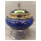 ROYAL BLUE GOLD FILAGREE W/BLUE GEMS ON GOLD