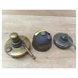 1 LOT - 3 ASSORTED METAL PORTABLE LAMPS