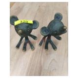 1 PR BLACK METAL UNIQUE TEDDY BEARS