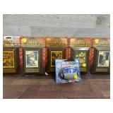 5 x Sports Plaques & NFL micro football