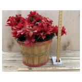 Basket with Poinsettia Plants