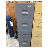 Grey wood 4 drawer file cabinet