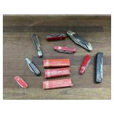 Box of assorted pocket knives