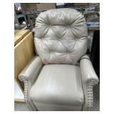 Tan leather lift chair recliner