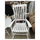 White wood porch rocker