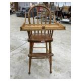 Antique wood high chair