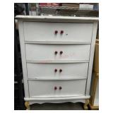 4 Drawer white painted chest of drawers