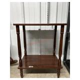 Inlay look dark finish lamp table