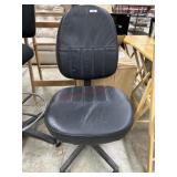 Black leather swivel desk chair
