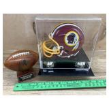 Washington Redskins Helmet & Wooden Football