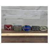 5 x Belt Buckles Marmon, Jeep, BeeGees, Old