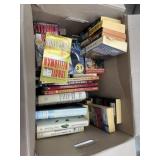 Box of paper back and hard back books