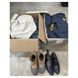 2- Boxes of Mens suits and clothing